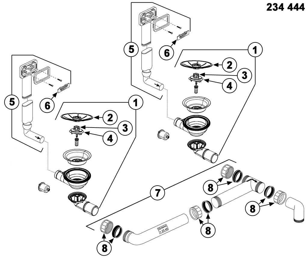 BLANCO Afløb InFino SA CLARON/ZEROX 2x3,5'' UXI